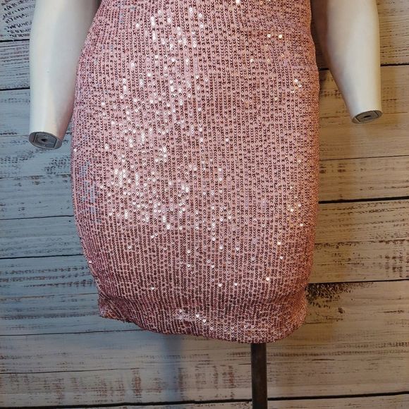 Fashion Nova Start The Show Sequin Dress- Rose Gold - Picture 6 of 16
